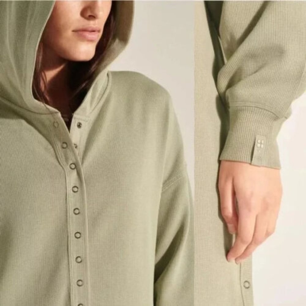 NWT Halle Berry x Sweaty Betty Hera Waffle Hooded Dress Size Medium H13706 - Picture 4 of 12